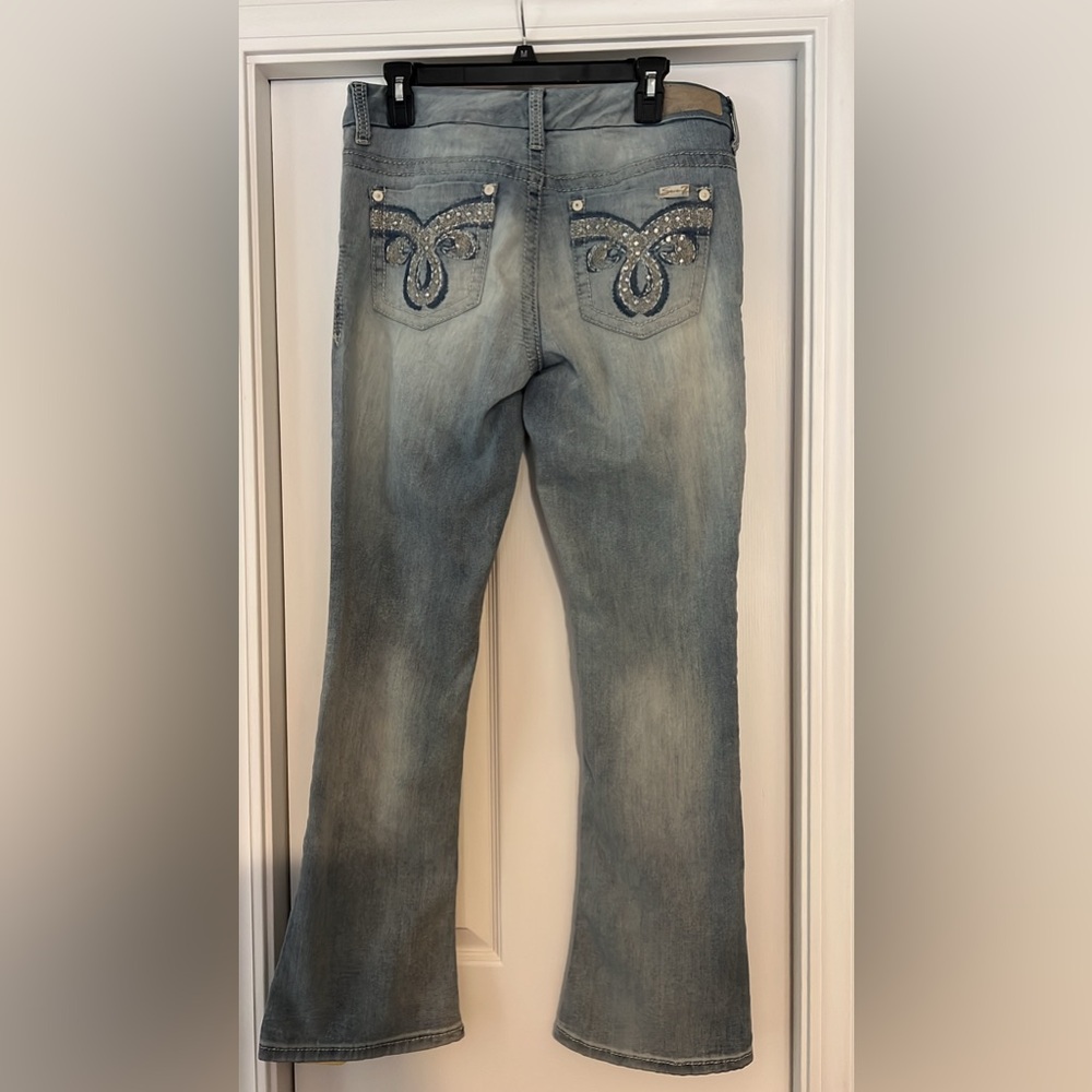 Seven7 Rocker Slim mid rise 10 bling pocket